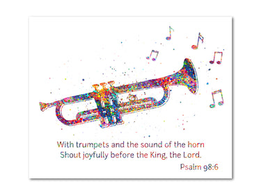 Psalm 98:6 Digital download printable art